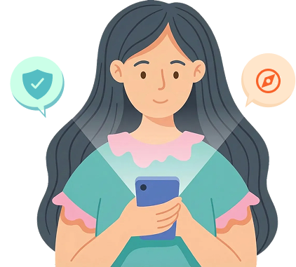 A person reviewing their wellbeing support plan on a phone